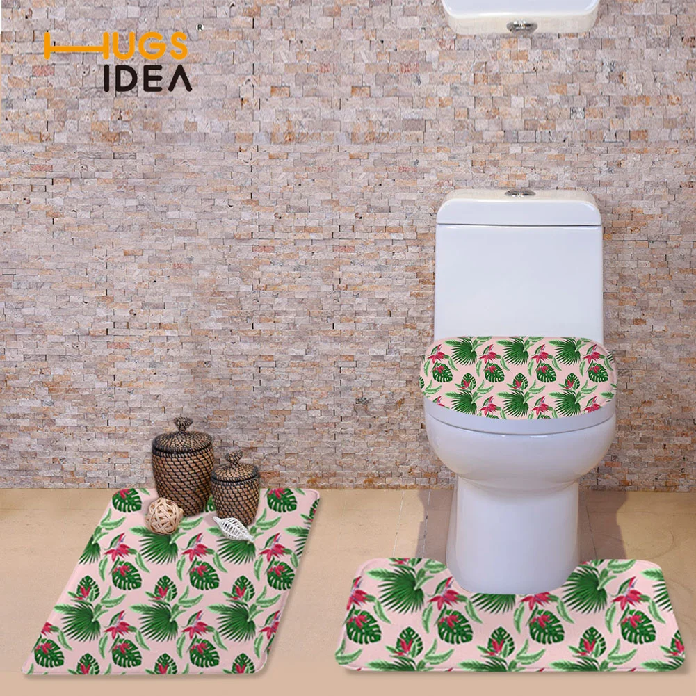 

HUGSIDEA Bathroom Soft Warm Toilet Seat Cover Accessories Beautiful Colorful Footprints Design Warm Clean Washable Floor Mat