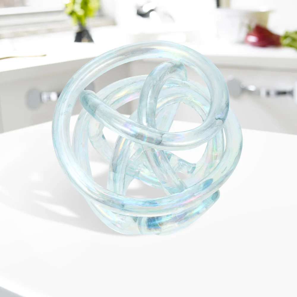 

Hemp Rope Modeling Ornament Desktop Abstract Art Glass Adornment for Home