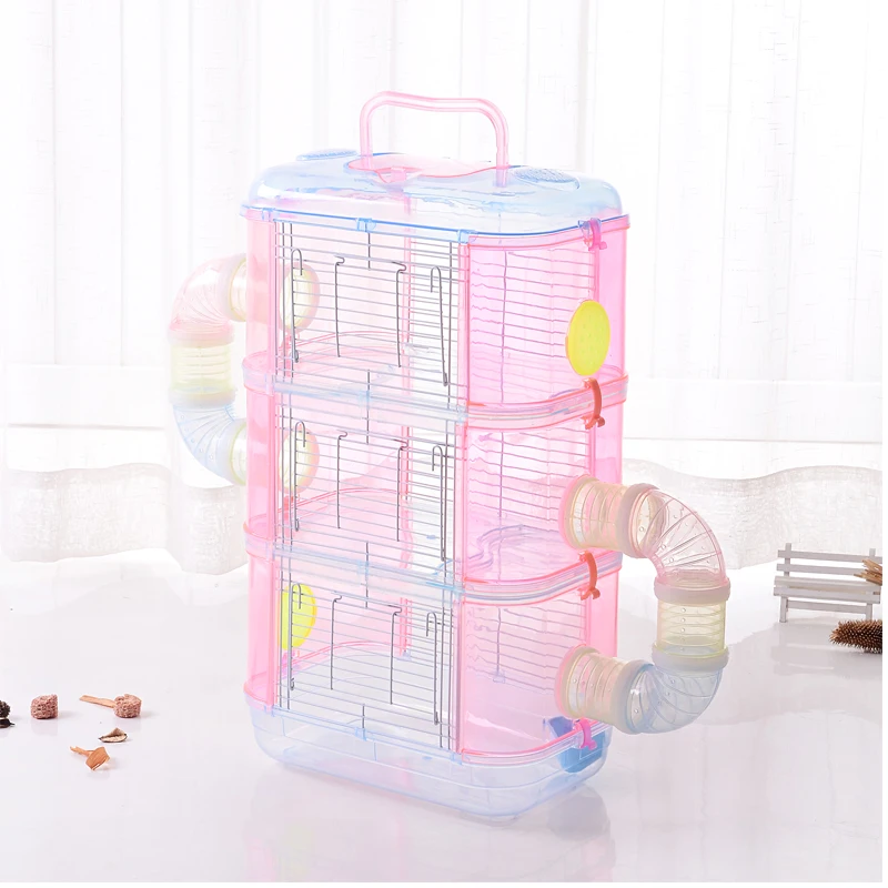 Прозрачная клетка для хомяка Многослойные маленькие клетки животных