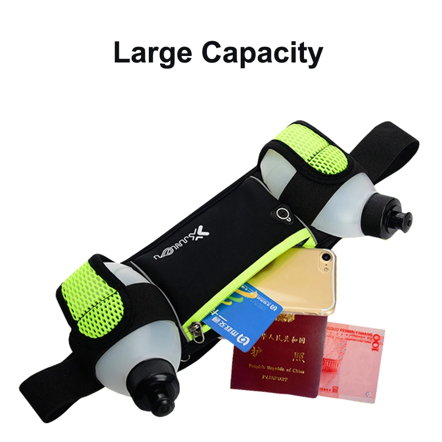 Running Bags Waist 2 Water Bottle Outdoor Camping Hiking Fitness Man Women Gym Lightweight Belt Bag Female Sports Fanny Packs