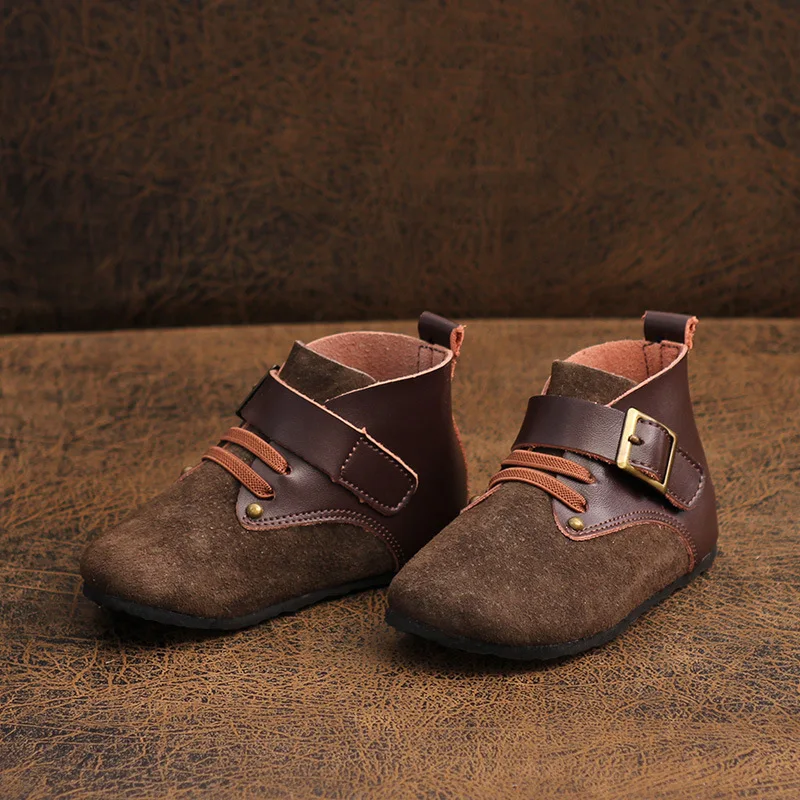 

Children's shoes 2019 autumn new arrive boys and girls short Korean baby leather soft bottom Martin boots