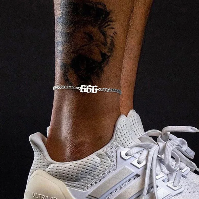 

Anklets, Angel Number Anklet, 111 222 333 444 555 666 777 888 999, Stainless Steel Dainty Anklet for Men Women Jewellery