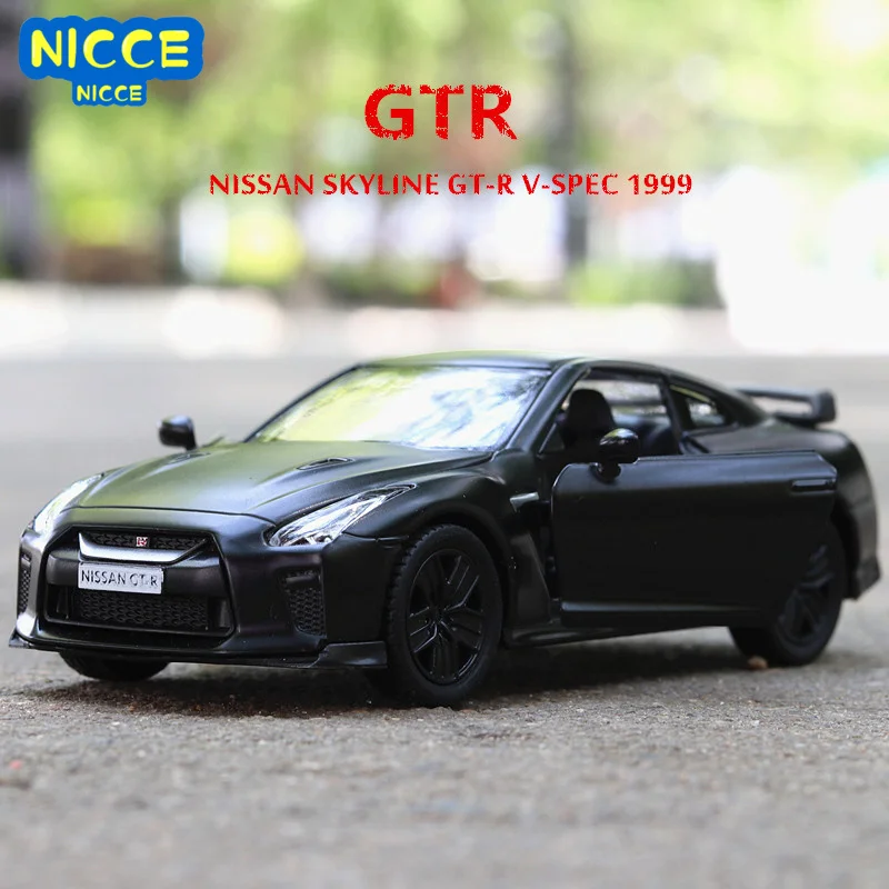 

Nicce 1:36 Nissan GTR Alloy Car Model Toys Genuine License Metal Diecast Sports Car 2 Doors Opened Matte Metallic Black A295