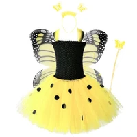 princess little girls yellow animal bee butterfly fairy suit princess birthday party dress tutu skirt costume cosplay props