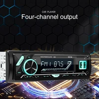 5002 car mp3 player bluetooth compatible app control black dual usb quick charging colorful lights player for vehicles