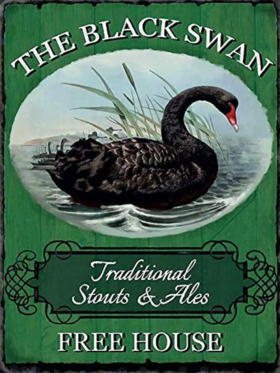 Металлический знак Черный лебедь металлический для дома Ностальгический