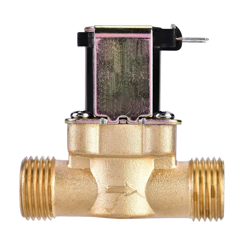 

Электромагнитный клапан 1/2 "AC 220V направляющая (односторонний), нормально закрытый латунный электромагнитный клапан для контроля воды износ...