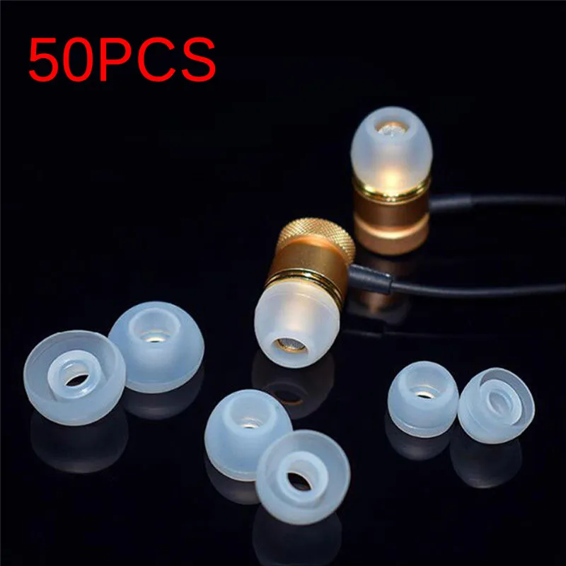

25 Pairs Soft Silicone Replacement Eartips Earbuds Cushions Ear Pads Covers Tips For Earphone Headphone Clear Black White