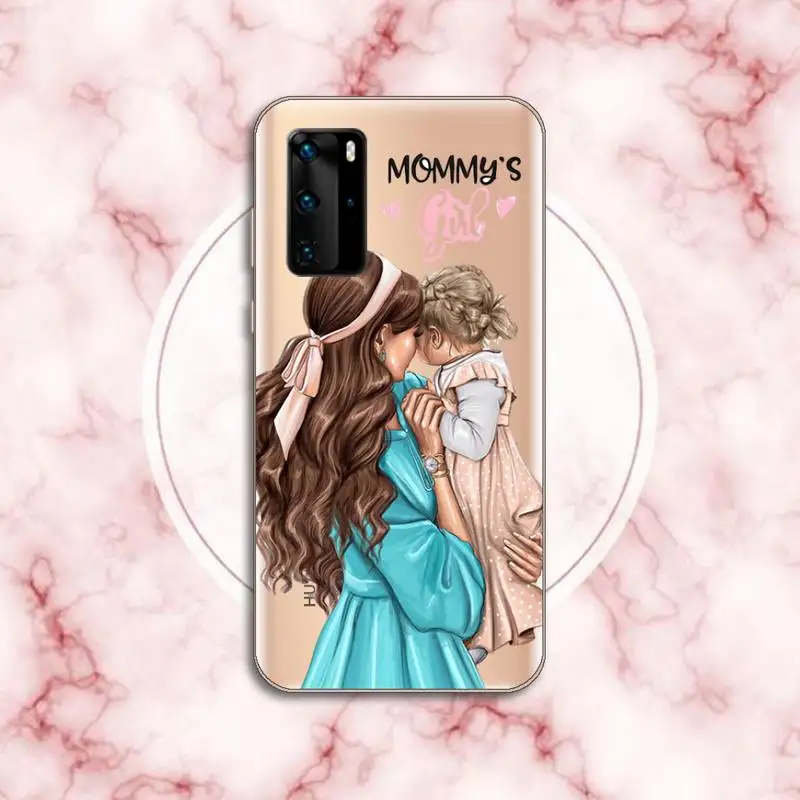 

Baby Mama Super Mom Girl Phone Case Transparent for Huawei P20 P30 P40 honor 8 10i P smart 2019 Samsung A71 A21S S10 20 plus