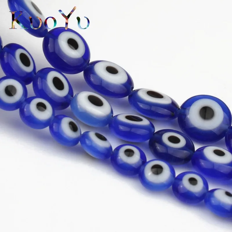 Стеклянные бусины сглаза 6/8/10 мм 15 дюймов | Украшения и аксессуары