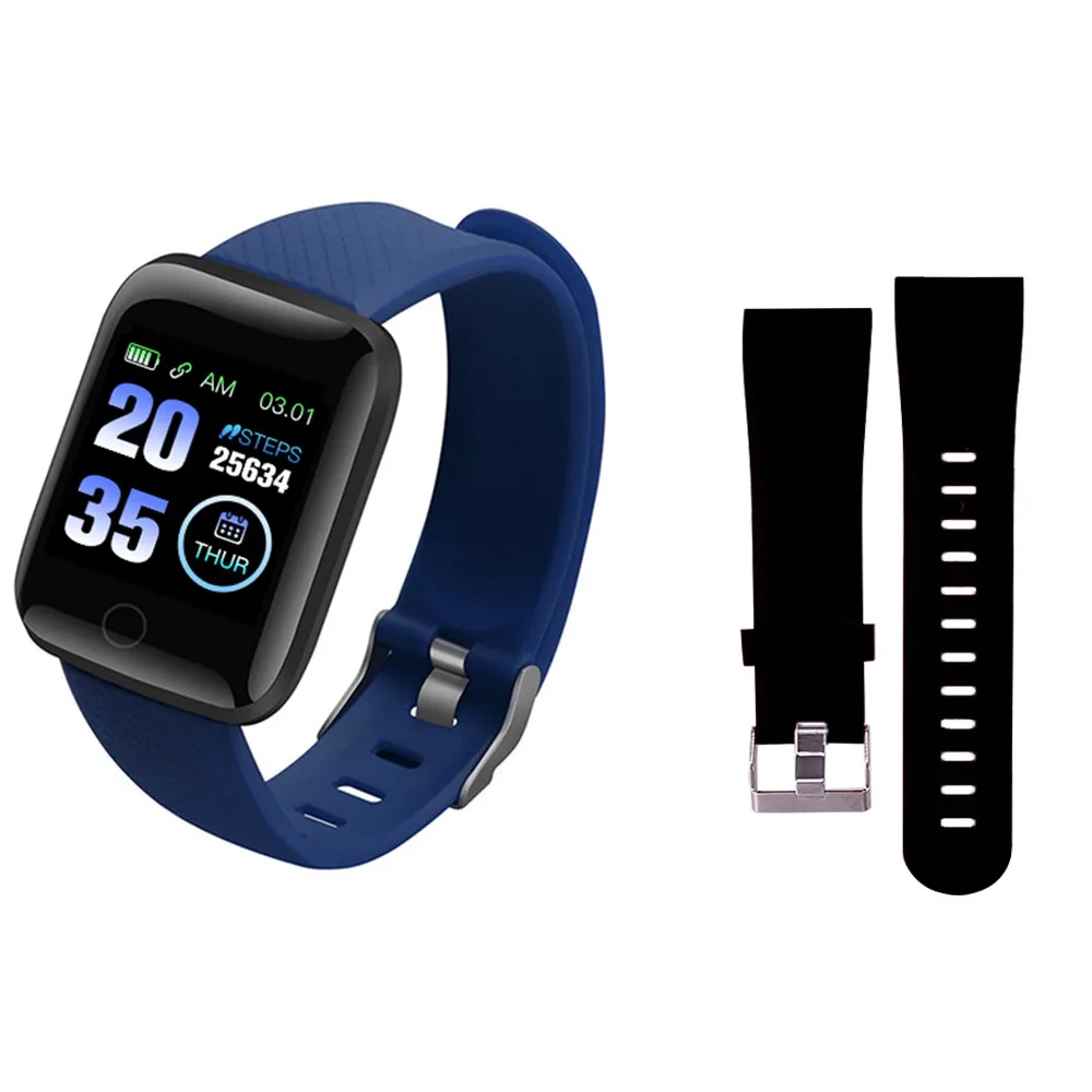Blue N Black band Rovtop D13 умные часы 116 плюс часы сердечного ритма Смарт-браслет спортивные часы Смарт-браслет умные часы Android - Цвет: Blue N Black band