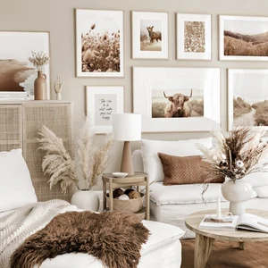 Трава растение пасторальный пейзаж Картина с животными Настенная картина холст минималистский современный скандинавский плакат и принты для домашнего декора