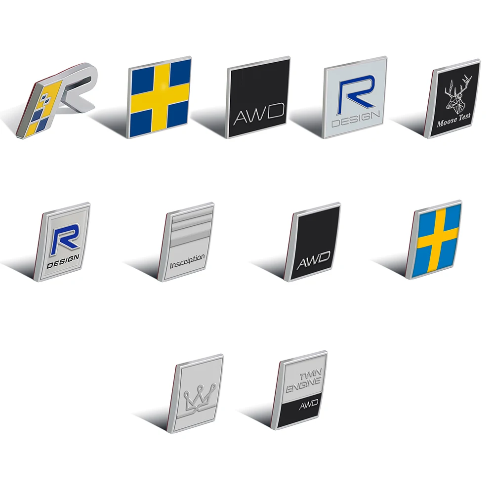 Автомобиль R AWD надпись флаг лосят тест значок эмблема багажник наклейка для VOLVO S40