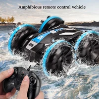 childrens toy four wheel drive amphibious remote control stunt car waterproof off road double sided driving rechargeable tank