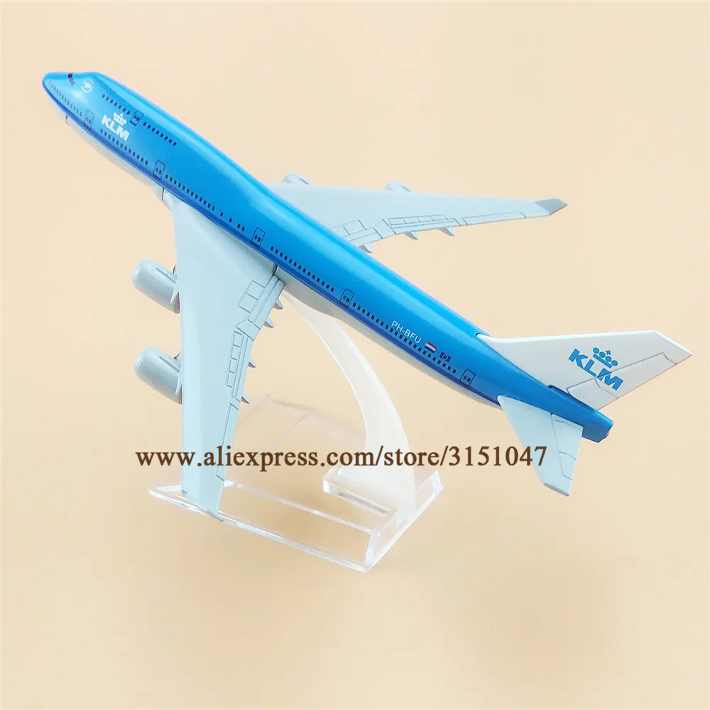 Модель самолета KLM Boeing 747 модель из сплава и металла 16 см подарок для летательных