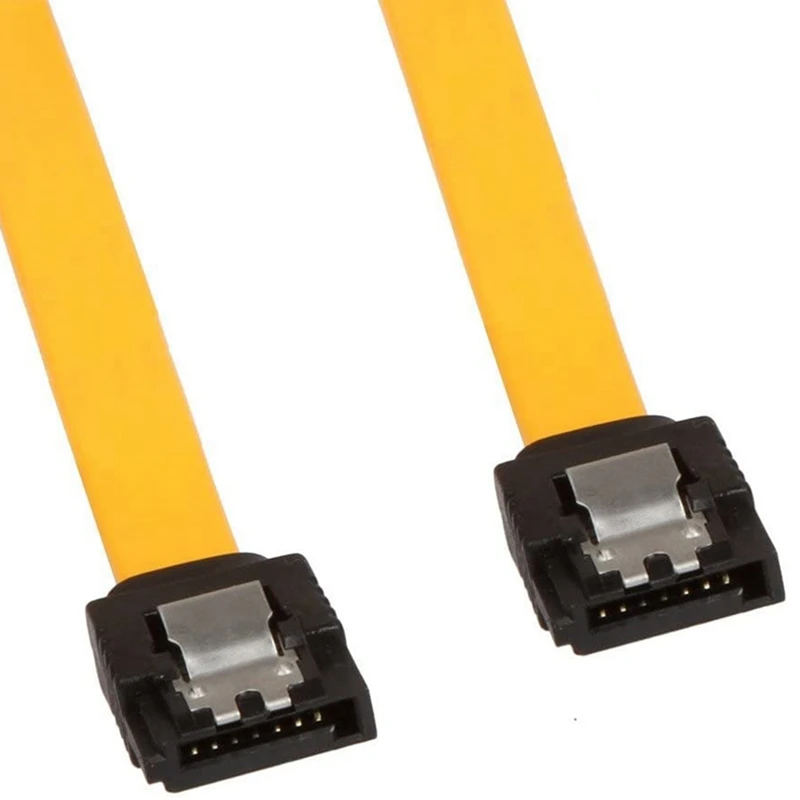 Кабель сигнала жесткого диска данных HDD SATA 3 RAID длиной 40 см, прямой, высокой скорости, желтый, 50 штук, 2 штуки в упаковке.