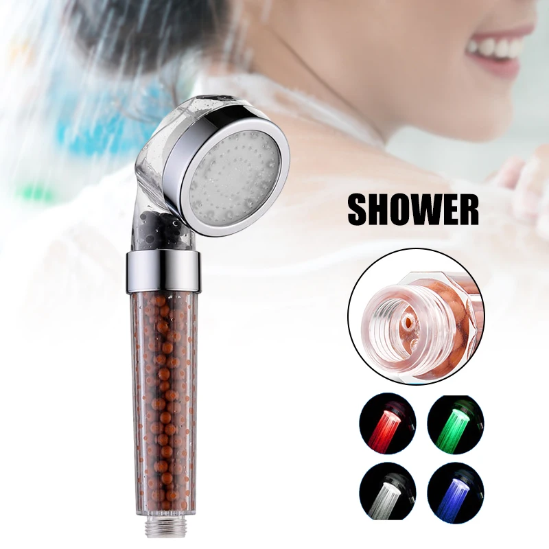 

Temperature Control Glowing Shower Head Handheld High Pressure Water Saving Automatically Shower Head LBE