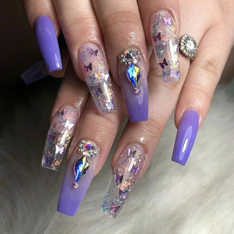 12 видов стилей Бабочка Форма ногтей хлопья голографическая блестки 3D лазерный