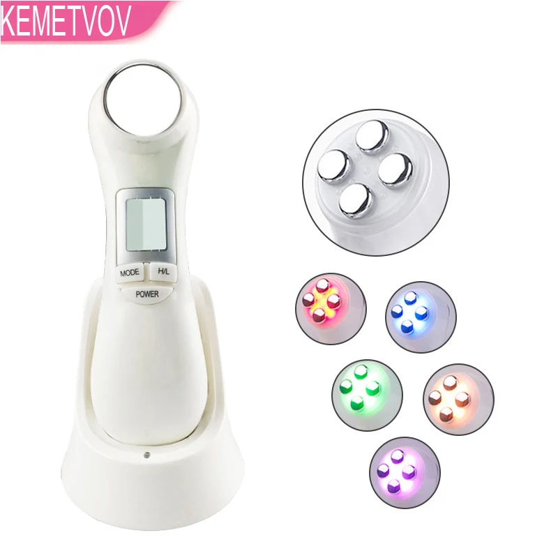 6in1 светодиодный РФ фотона лифтинг кожи лица омоложения вибрации устройства