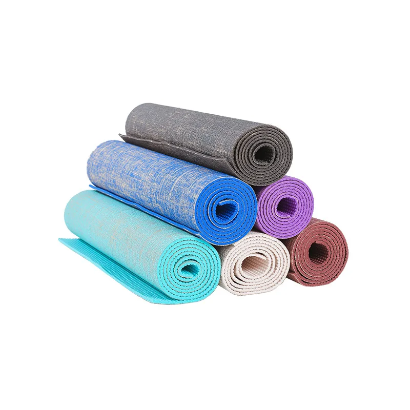Natural Environment-Friendly Linen Yoga Mat Antibacterial Breathable Blanket PVC Lengthened
