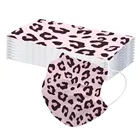 Маска одноразовая трехслойная для взрослых, с рисунком леопарда и звезд, 1020304050100 шт.