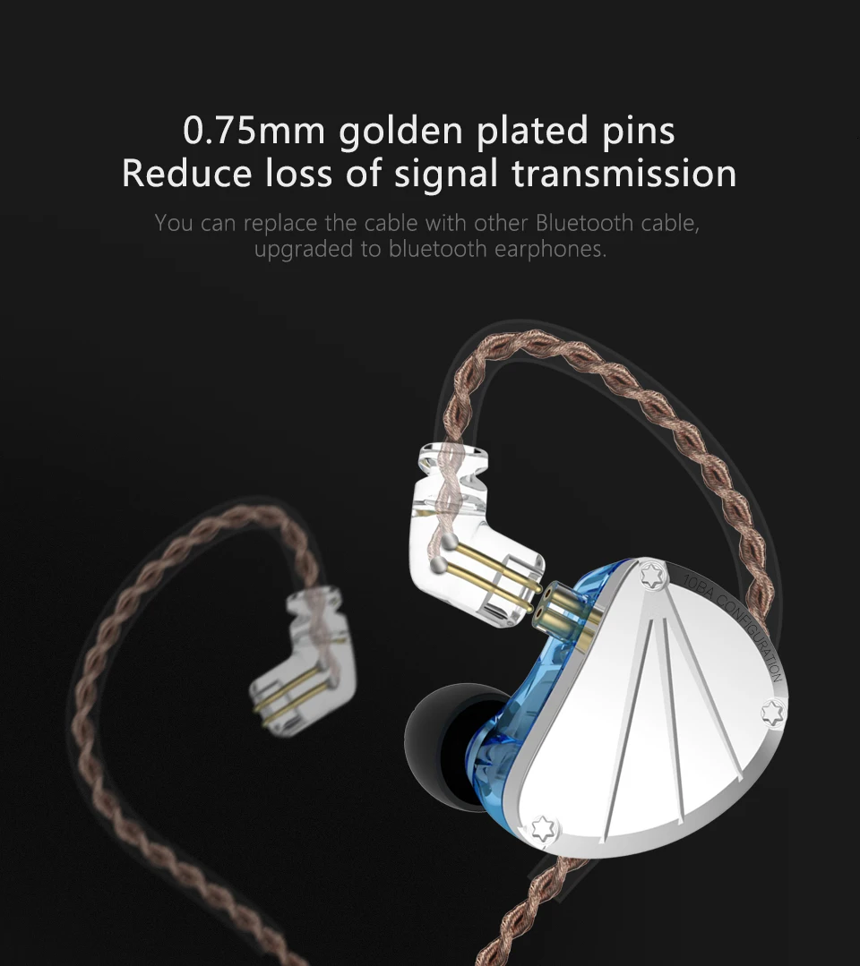 KBEAR KB10 5BA наушники с сбалансированным арматурным покрытием, наушники для бас-диджея, бега, спорта, Hi-Fi гарнитура, наушники F1/Opal ZSN ZS10 PRO CCA C10 C16