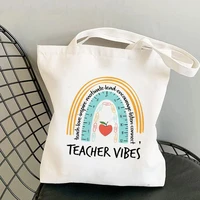 eco women shoulder bags rainbow teacher fashion female handbag canvas shopping bag casual large ladies travel totes bags 2021