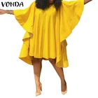 Летнее мини-платье VONDA 2022, женское богемное платье, винтажные Короткие вечерние платья, пляжные праздничные платья, женское платье