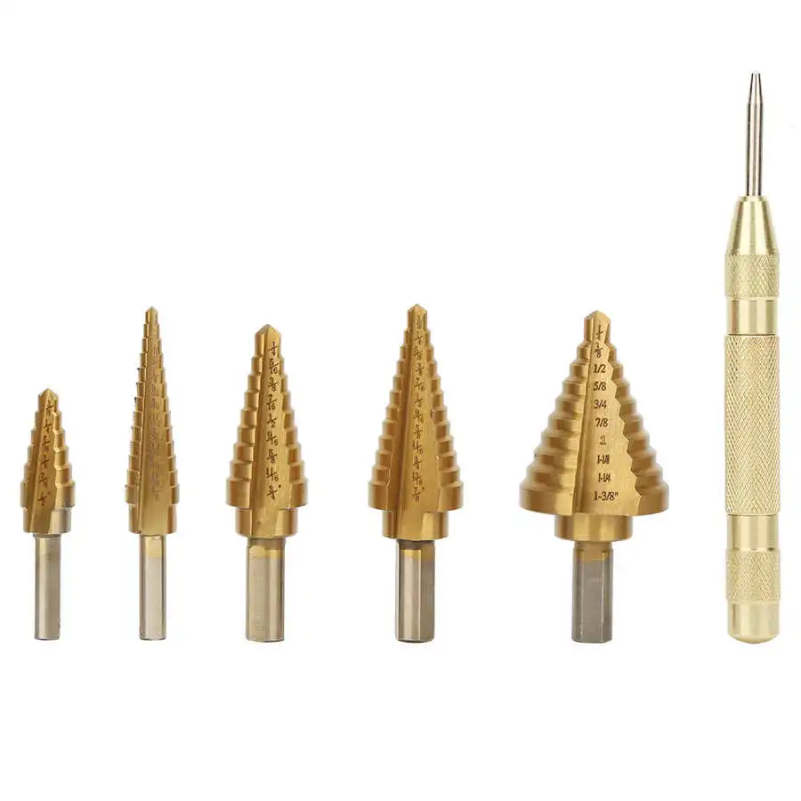 Ступенчатое сверло 6 шт. ступенчатое из быстрорежущей стали конусное