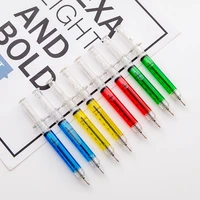 8pcs syringe pen blue color ink ballpoint pens 0 7mm signature stationery ballpen novelty gift office school supplies a6219