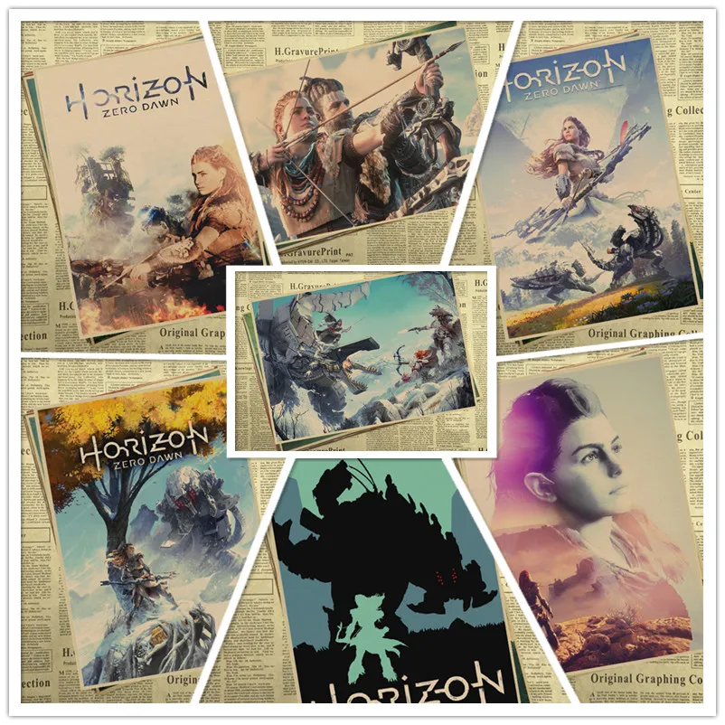 Horizon крафт бумага постер для бара/кафе ретро Декор картина Наклейка на