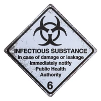 dl vintage style metal sign 10x10inchdanger infectious substances in area pub shop bar wall decor art metal sign warning