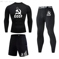 mens compression sportswear suits gym tights training clothes workout jogging sports set rash guard male running tracksuit men