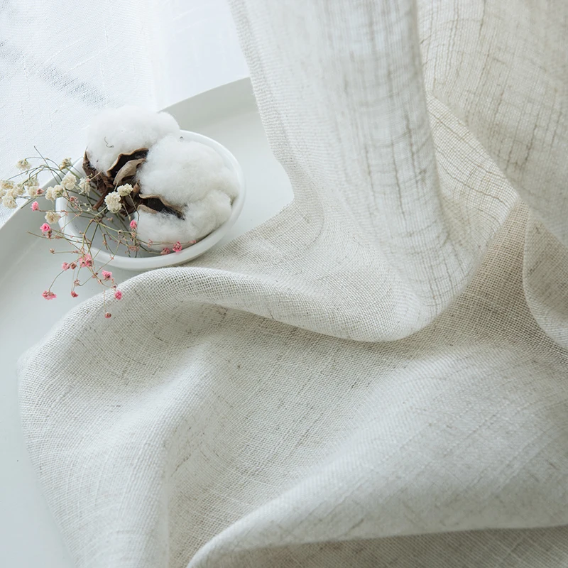 Современные льняные занавески пряжа для гостиной в китайском стиле льняная