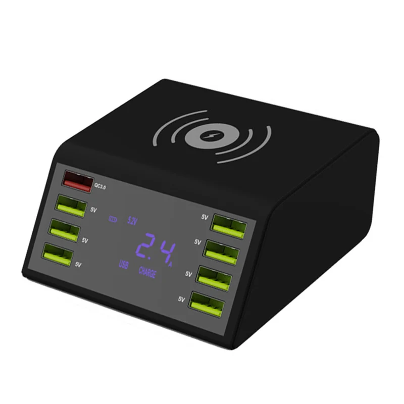 Цифровой Дисплей интеллигентая (ый) 8-портовый USB быстрая зарядка для мобильных