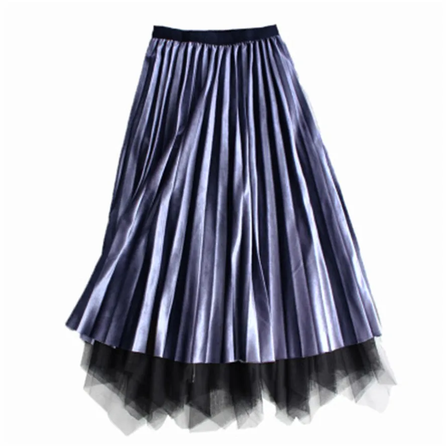 Детские юбки Осень зима 2020 сетчатая плиссированная длинная юбка для девочек