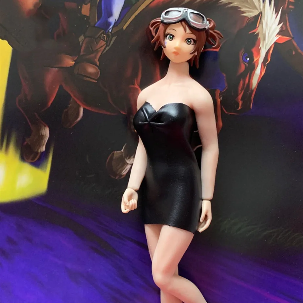 

1/12 Black Faux Leather Dress Sexy dress For TBL SHF DOLL Action Figures Clothes