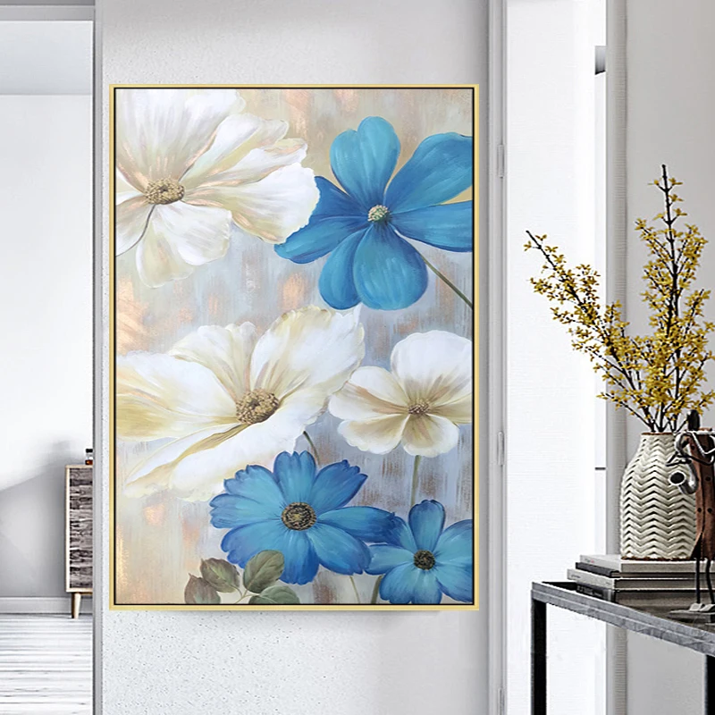 100% роспись вручную современные цветы искусство картина маслом на холсте