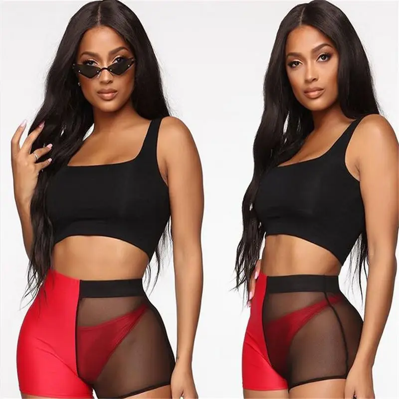Dropshipping Spring And Summer UK Women Casual Mesh Running Matching Slim Shorts Gym Jogging Anti-lighting Hot New | Женская одежда
