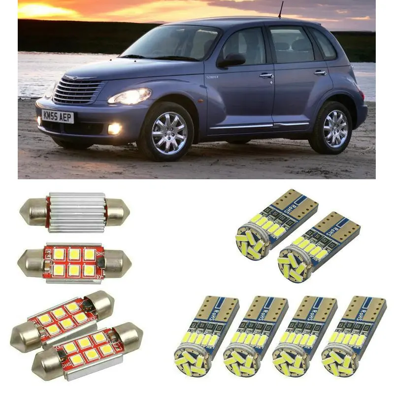 

Сверхъяркие Внутренние светодиодные Автомобильные фары s для Chrysler pt cruiser pt estate, Купольные лампы для чтения без ошибок светильник номерного з...