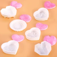 silicone cake mold diy 3d heart shaped fondant chocolate tray mould french mousse diamond love maker mold kitchen tools gadget