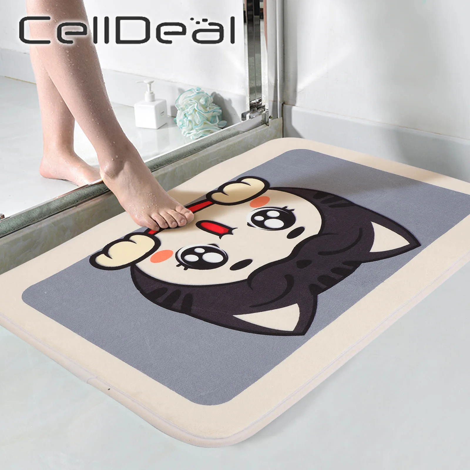 

Anti-slip Absorb water Bath mat Cartoon Cute eyelash Bathroom kitchen bedroon floor mat Entrance kids prayer mat 40*60cm