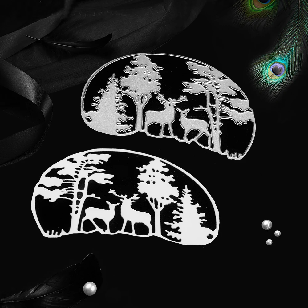 Металлические штампы с лесом и оленем трафареты для изготовления карт