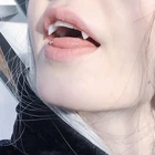 Зубы вампира HUHULE из смолы, реквизит для костюма на Хэллоуин, клыки для ужасов, для взрослых, для детей, косплей, украшение для Хэллоуина, для дома