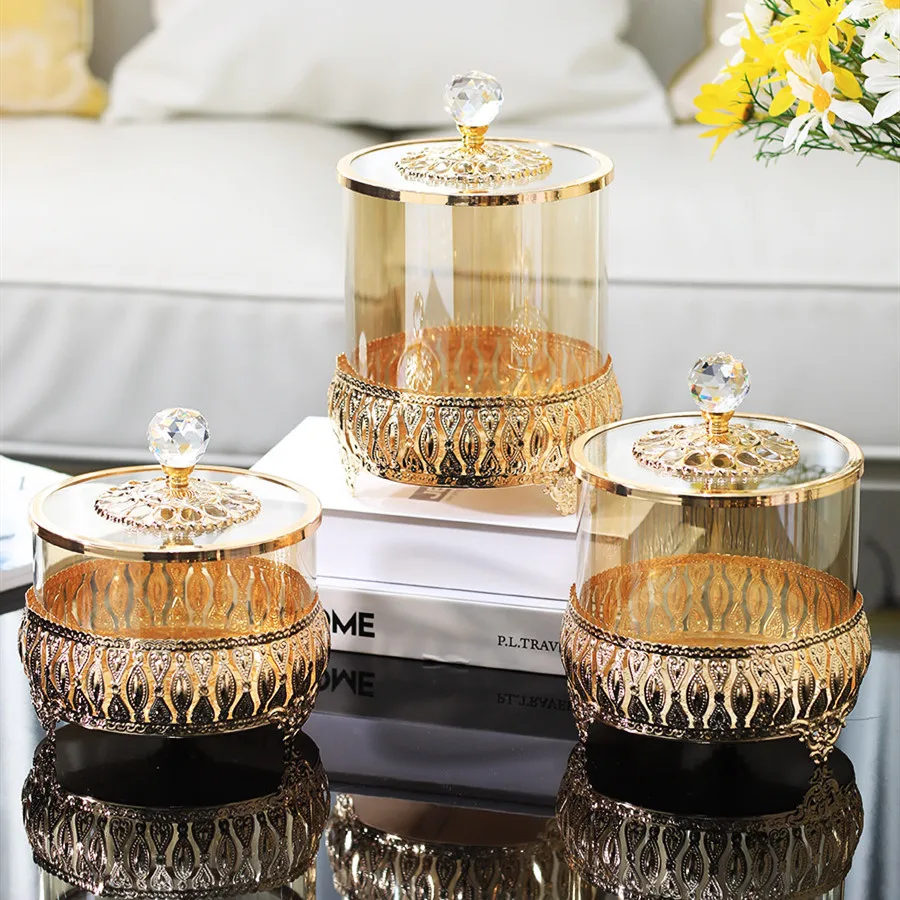 Металлическая стеклянная банка для конфет бак хранения отделочных материалов