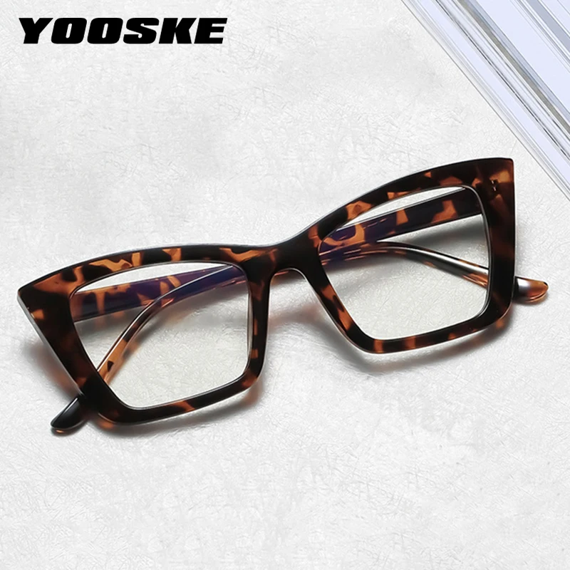 

YOOSKE Blue Light Blocking Glasses Frame Women Men Cat Eye Frames Ladies Optical Computer Eyeglasses Gaming Clear Leopard