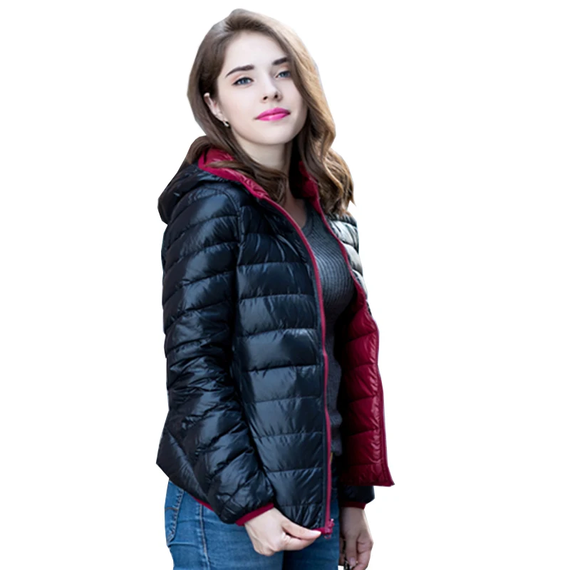 S XXXL новые зимние Два боковых для женщин 90% куртка пуховик на утином пуху с