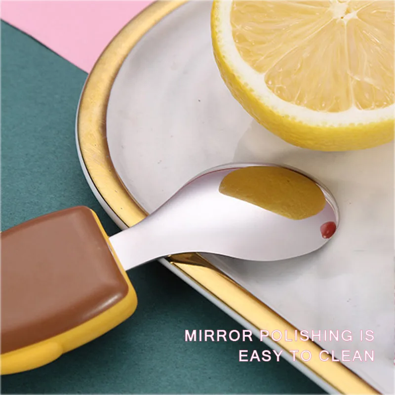 

2pcs Utensils Environmental Protection Cute Cartoon Spoon Fork Set Children Gift Tableware Baby Flatware Accessorie