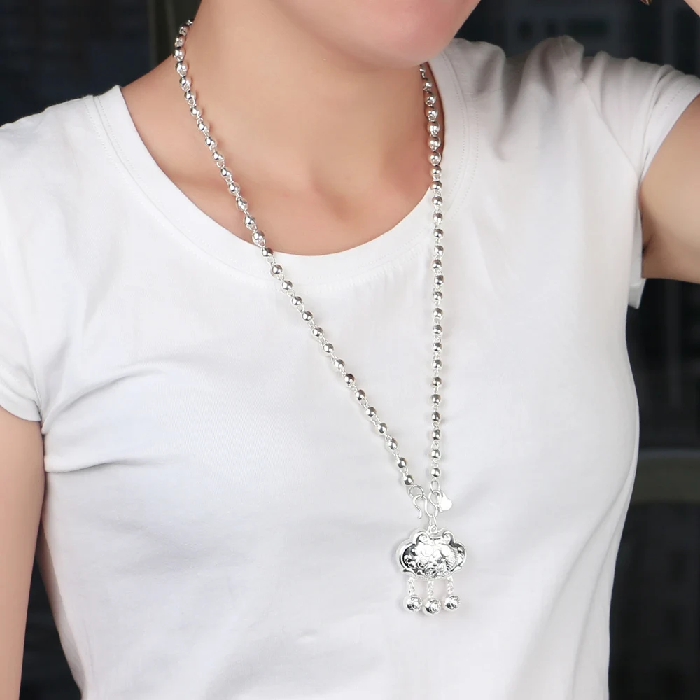 В этническом стиле Стиль ювелирные украшения для женщин 925 Серебряное ожерелье