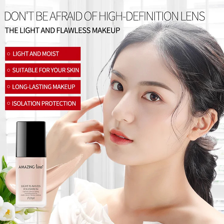 Жидкая основа невидимое полное покрытие фотоотбеливающая увлажняющая